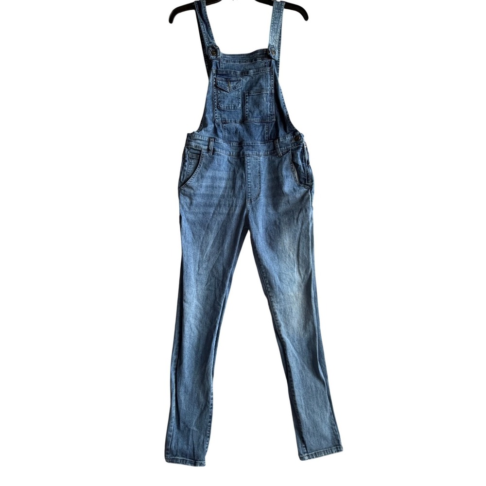 Gum Denim Overalls Womens Size 16 Medium Slim Fit Medium Wash Blue Bib Pocket - Picture 2 of 13